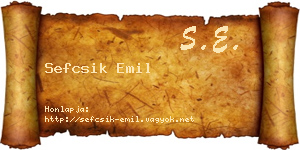 Sefcsik Emil névjegykártya