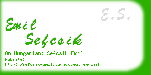 emil sefcsik business card